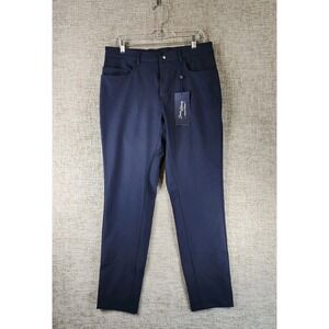 State & Liberty Tech Chino Mens 34 Navy Athletic Fit Stretch Tapered Pants NWT